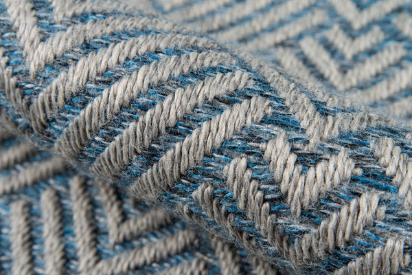 Momeni Como COM-3 Machine Made Contemporary Geometric Indoor/Outdoor Area Rug Blue 9'10" x 13'2" COMO0COM-3BLU9AD2