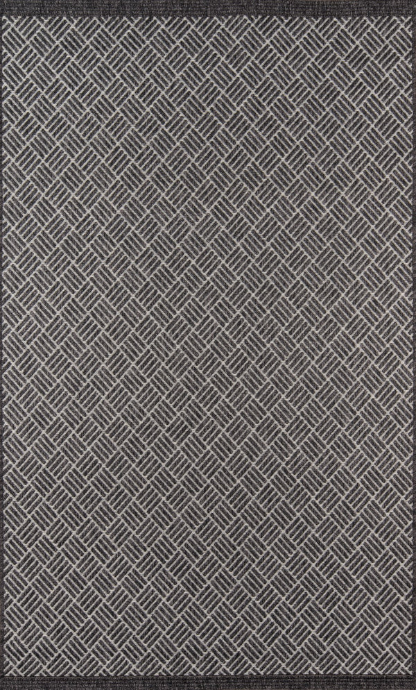 Momeni Como COM-4 Machine Made Contemporary Geometric Indoor/Outdoor Area Rug Charcoal 9'10" x 13'2" COMO0COM-4CHR9AD2