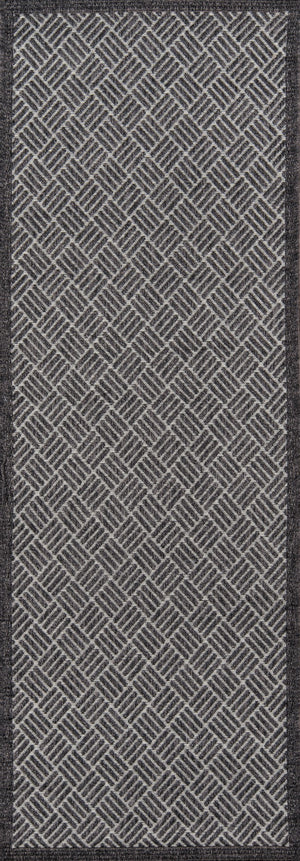 Momeni Como COM-4 Machine Made Contemporary Geometric Indoor/Outdoor Area Rug Charcoal 9'10" x 13'2" COMO0COM-4CHR9AD2