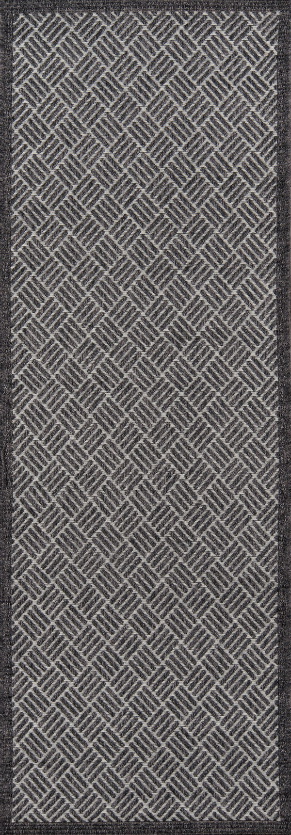 Momeni Como COM-4 Machine Made Contemporary Geometric Indoor/Outdoor Area Rug Charcoal 9'10" x 13'2" COMO0COM-4CHR9AD2