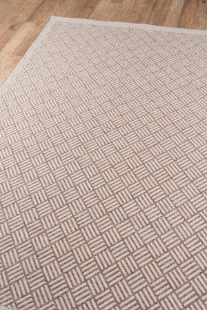 Momeni Como COM-4 Machine Made Contemporary Geometric Indoor/Outdoor Area Rug Tan 9'10" x 13'2" COMO0COM-4TAN9AD2