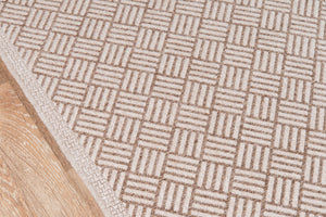 Momeni Como COM-4 Machine Made Contemporary Geometric Indoor/Outdoor Area Rug Tan 9'10" x 13'2" COMO0COM-4TAN9AD2