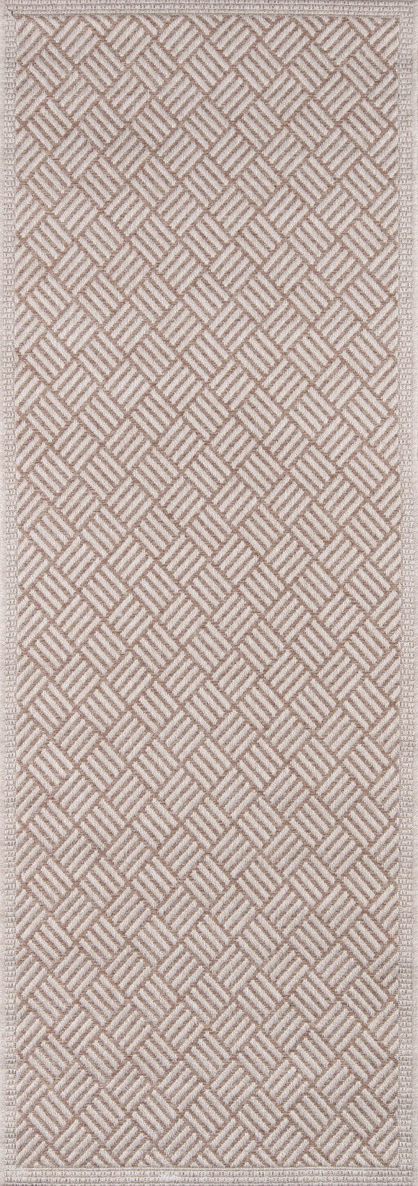 Momeni Como COM-4 Machine Made Contemporary Geometric Indoor/Outdoor Area Rug Tan 9'10" x 13'2" COMO0COM-4TAN9AD2