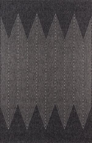 Momeni Como COM-5 Machine Made Contemporary Geometric, Zig Zag Indoor/Outdoor Area Rug Charcoal 9'10" x 13'2" COMO0COM-5CHR9AD2