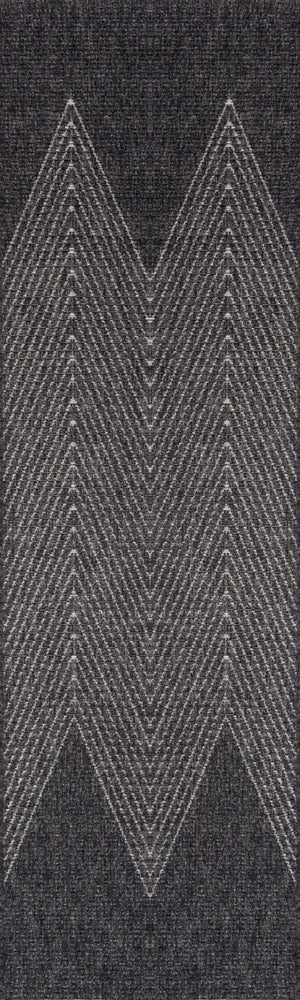 Momeni Como COM-5 Machine Made Contemporary Geometric, Zig Zag Indoor/Outdoor Area Rug Charcoal 9'10" x 13'2" COMO0COM-5CHR9AD2
