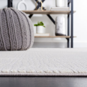 Safavieh Continental 110 Power Loomed Solid & Tonal Rug Ivory / Grey 9' x 12'