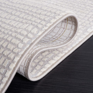 Safavieh Continental 110 Power Loomed Solid & Tonal Rug Ivory / Grey 9' x 12'