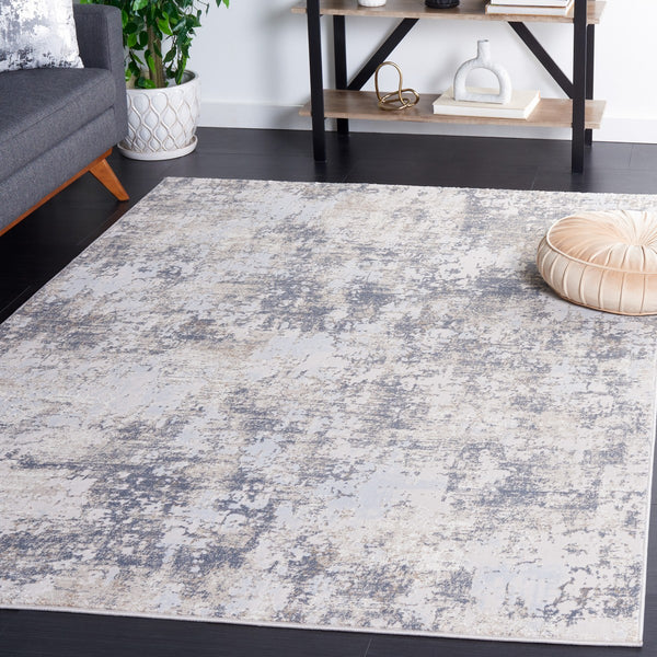 Safavieh Continental 112 Power Loomed Solid & Tonal Rug Light Beige / Dark Grey 9' x 12'