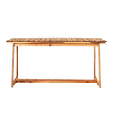 Walker Edison Cologne Modern/Contemporary Modern Solid Wood Outdoor Slat-Top Dining Table COOD65DTNL