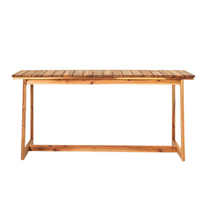 Walker Edison Cologne Modern/Contemporary Modern Solid Wood Outdoor Slat-Top Dining Table COOD65DTNL