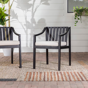 Walker Edison Cologne Modern/Contemporary Modern Solid Wood Outdoor Curved Arm Dining Chair (set of 2) COODDCBLB