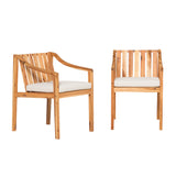 Cologne Modern/Contemporary Modern Solid Wood Outdoor Curved Arm Dining Chair (set of 2)