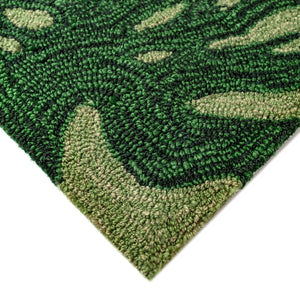 Trans-Ocean Liora Manne Capri Palm Leaf Casual Indoor/Outdoor Hand Tufted 80% Polyester/20% Acrylic Rug Green 7'6" x 9'6"