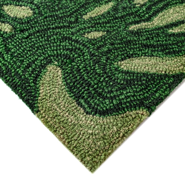 Trans-Ocean Liora Manne Capri Palm Leaf Casual Indoor/Outdoor Hand Tufted 80% Polyester/20% Acrylic Rug Green 7'6" x 9'6"