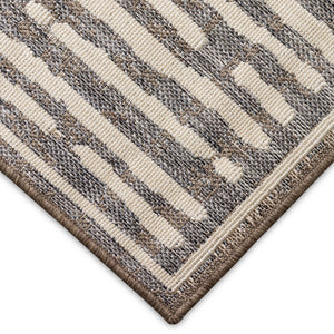 Trans-Ocean Liora Manne Cove Bamboo Casual Indoor/Outdoor Power Loomed 100% Polypropylene Rug Grey 7'10" x 9'10"