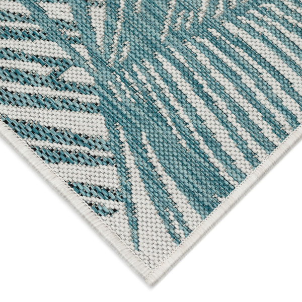 Trans-Ocean Liora Manne Carmel Palm Casual Indoor/Outdoor Power Loomed 87% Polypropylene/13% Polyester Rug Aqua 7'10" x 9'10"