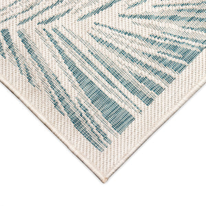 Trans-Ocean Liora Manne Carmel Fronds Casual Indoor/Outdoor Power Loomed 87% Polypropylene/13% Polyester Rug Aqua 7'10" x 9'10"