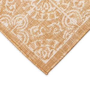 Trans-Ocean Liora Manne Carmel Antique Tile Casual Indoor/Outdoor Power Loomed 87% Polypropylene/13% Polyester Rug Sand 7'10" x 9'10"