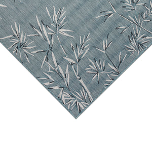 Trans-Ocean Liora Manne Carmel Bamboo Border Casual Indoor/Outdoor Power Loomed 87% Polypropylene/13% Polyester Rug Aqua 7'10" x 9'10"