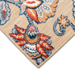 Trans-Ocean Liora Manne Canyon Ornamental Flower Casual Indoor/Outdoor Power Loomed 87% Polypropylene/13% Polyester Rug Sisal 7'8" x 9'10"