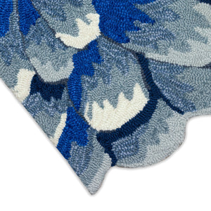 Trans-Ocean Liora Manne Frontporch Mum Novelty Indoor/Outdoor Hand Tufted 80% Polyester/20% Acrylic Rug Blue 5' Round