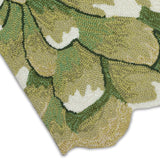 Trans-Ocean Liora Manne Frontporch Mum Novelty Indoor/Outdoor Hand Tufted 80% Polyester/20% Acrylic Rug Green 5' Round