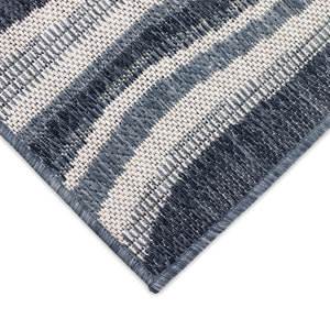 Trans-Ocean Liora Manne Malibu Waves Casual Indoor/Outdoor Power Loomed 88% Polypropylene/12% Polyester Rug Navy 7'10" x 9'10"