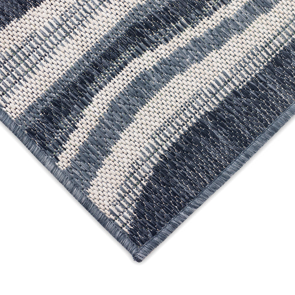 Trans-Ocean Liora Manne Malibu Waves Casual Indoor/Outdoor Power Loomed 88% Polypropylene/12% Polyester Rug Navy 7'10" x 9'10"