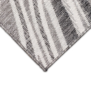 Trans-Ocean Liora Manne Malibu Waves Casual Indoor/Outdoor Power Loomed 88% Polypropylene/12% Polyester Rug Charcoal 7'10" x 9'10"