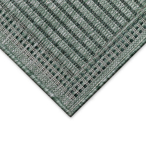 Trans-Ocean Liora Manne Malibu Simple Border Casual Indoor/Outdoor Power Loomed 88% Polypropylene/12% Polyester Rug Green 7'10" x 9'10"