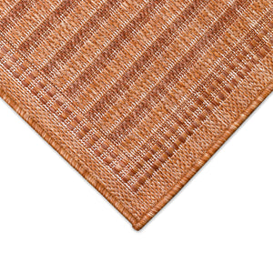 Trans-Ocean Liora Manne Malibu Simple Border Casual Indoor/Outdoor Power Loomed 88% Polypropylene/12% Polyester Rug Clay 7'10" x 9'10"