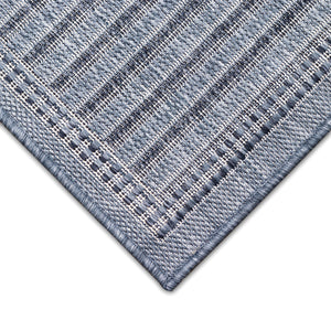 Trans-Ocean Liora Manne Malibu Simple Border Casual Indoor/Outdoor Power Loomed 88% Polypropylene/12% Polyester Rug Navy 7'10" x 9'10"