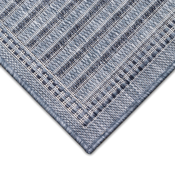 Trans-Ocean Liora Manne Malibu Simple Border Casual Indoor/Outdoor Power Loomed 88% Polypropylene/12% Polyester Rug Navy 7'10" x 9'10"