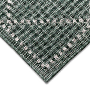 Trans-Ocean Liora Manne Malibu Checker Diamond Casual Indoor/Outdoor Power Loomed 88% Polypropylene/12% Polyester Rug Green 7'10" x 9'10"
