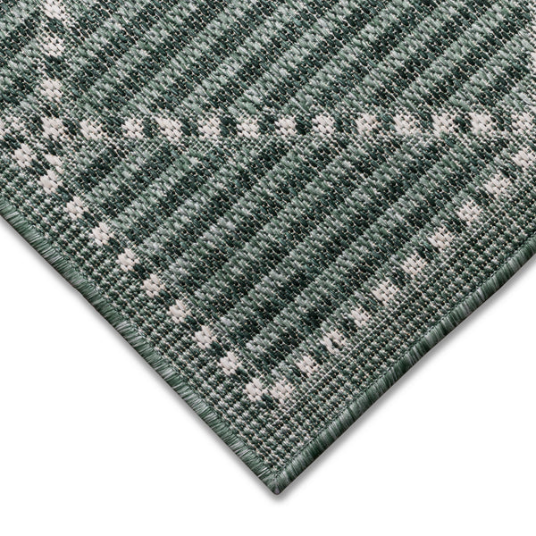 Trans-Ocean Liora Manne Malibu Checker Diamond Casual Indoor/Outdoor Power Loomed 88% Polypropylene/12% Polyester Rug Green 7'10" x 9'10"