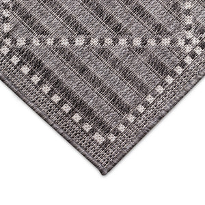 Trans-Ocean Liora Manne Malibu Checker Diamond Casual Indoor/Outdoor Power Loomed 88% Polypropylene/12% Polyester Rug Charcoal 7'10" x 9'10"