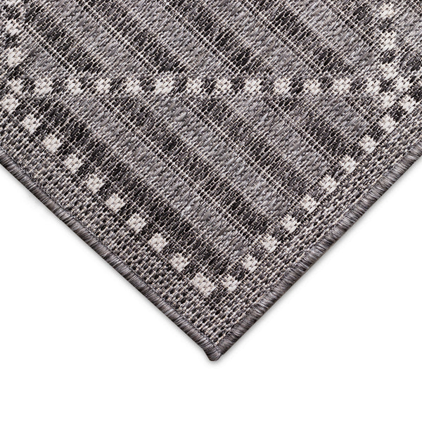 Trans-Ocean Liora Manne Malibu Checker Diamond Casual Indoor/Outdoor Power Loomed 88% Polypropylene/12% Polyester Rug Charcoal 7'10" x 9'10"