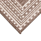 Trans-Ocean Liora Manne Malibu Etched Border Casual Indoor/Outdoor Power Loomed 88% Polypropylene/12% Polyester Rug Neutral 7'10" x 9'10"