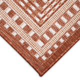 Trans-Ocean Liora Manne Malibu Etched Border Casual Indoor/Outdoor Power Loomed 88% Polypropylene/12% Polyester Rug Clay 7'10" x 9'10"