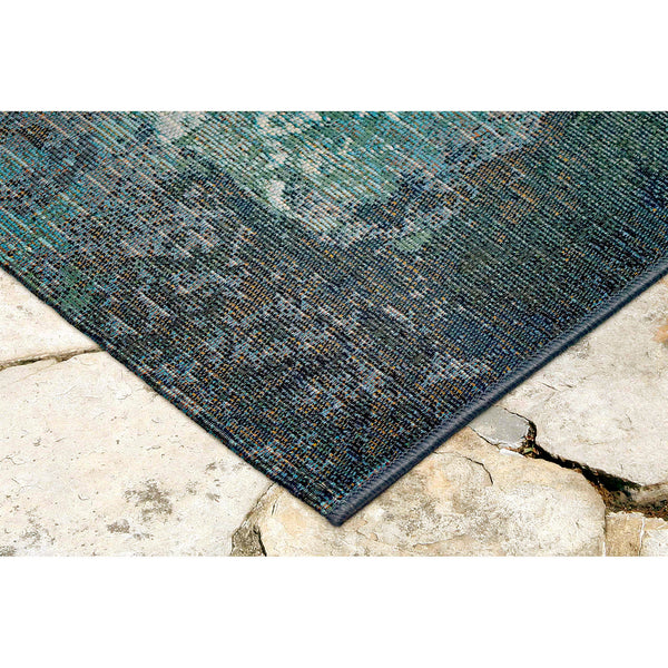 Trans-Ocean Liora Manne Marina Kermin Casual Indoor/Outdoor Power Loomed 75% Polypropylene/25% Polyester Rug Blue 8'10" x 11'9"