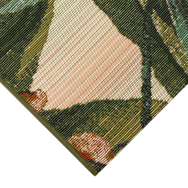 Trans-Ocean Liora Manne Marina Tropical Leaf Casual Indoor/Outdoor Power Loomed 75% Polypropylene/25% Polyester Rug Cream 8'10" x 11'9"