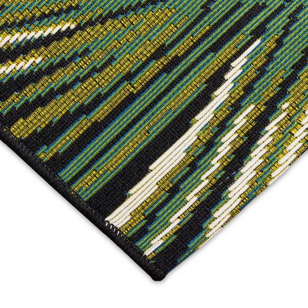 Trans-Ocean Liora Manne Marina Palm Border Casual Indoor/Outdoor Power Loomed 75% Polypropylene/25% Polyester Rug Black 8'10" x 11'9"