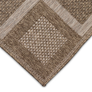 Trans-Ocean Liora Manne Orly Squares Casual Indoor/Outdoor Power Loomed 100% Polypropylene Rug Natural 7'10" x 9'10"