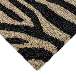 Trans-Ocean Liora Manne Ravella Zebra Casual Indoor/Outdoor Hand Tufted 70% Polypropylene/30%Acrylic Rug Black 8'3" x 11'6"