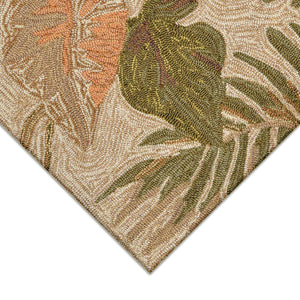 Trans-Ocean Liora Manne Ravella Tropical Leaf Casual Indoor/Outdoor Hand Tufted 70% Polypropylene/30%Acrylic Rug Neutral 8'3" x 11'6"