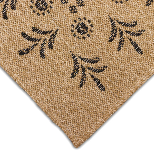 Trans-Ocean Liora Manne Sahara Block Print Border Casual Indoor/Outdoor Power Loomed 91% Polypropylene/9% Polyester Rug Natural 7'10" x 9'10"