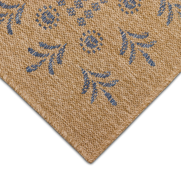 Trans-Ocean Liora Manne Sahara Block Print Border Casual Indoor/Outdoor Power Loomed 91% Polypropylene/9% Polyester Rug Navy 7'10" x 9'10"