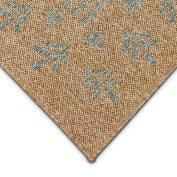 Trans-Ocean Liora Manne Sahara Block Print Border Casual Indoor/Outdoor Power Loomed 91% Polypropylene/9% Polyester Rug Aruba 7'10" x 9'10"