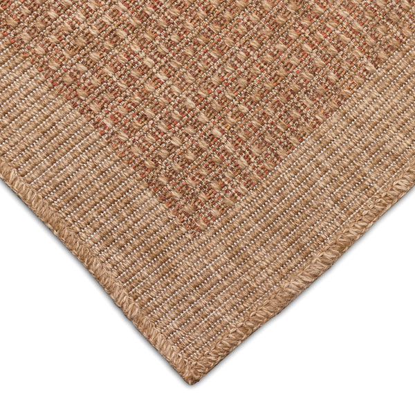 Trans-Ocean Liora Manne Sahara Texture Border Casual Indoor/Outdoor Power Loomed 91% Polypropylene/9% Polyester Rug Terracotta 7'10" x 9'10"