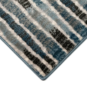 Trans-Ocean Liora Manne Soho Stripe Contemporary Indoor Power Loomed 80% Polypropylene/20% Polyester Rug Blue 8'10" x 11'9"